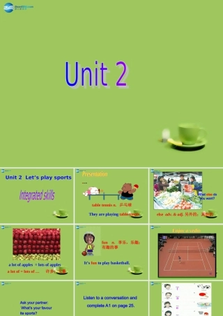 七年级英语上册 Unit 2 Let s play sports！Integrated skills课件 (新版)牛津版 课件