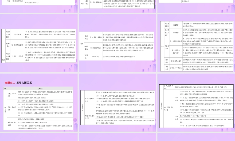 中考历史复习 专题五　大国发展史及重要大国关系课件