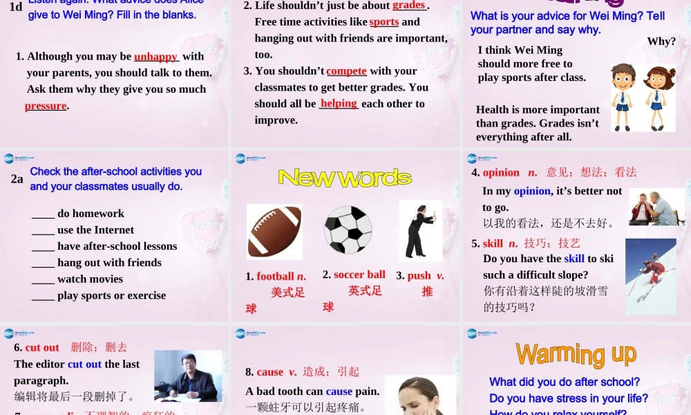 八年级英语上册 Unit 2 Why don t you talk to your parents？SectionB(1a-2e)课件 鲁教版五四制 课件