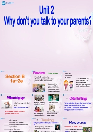 八年级英语上册 Unit 2 Why don t you talk to your parents？SectionB(1a-2e)课件 鲁教版五四制 课件