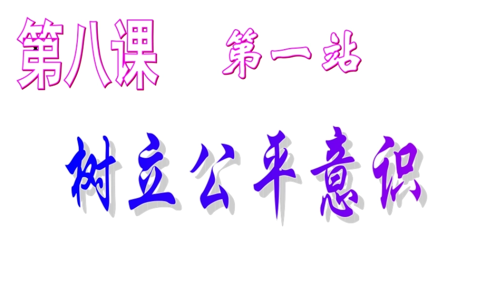 八年级政治下册 第八课(维护公平正义)第一站课件 北师大版  课件