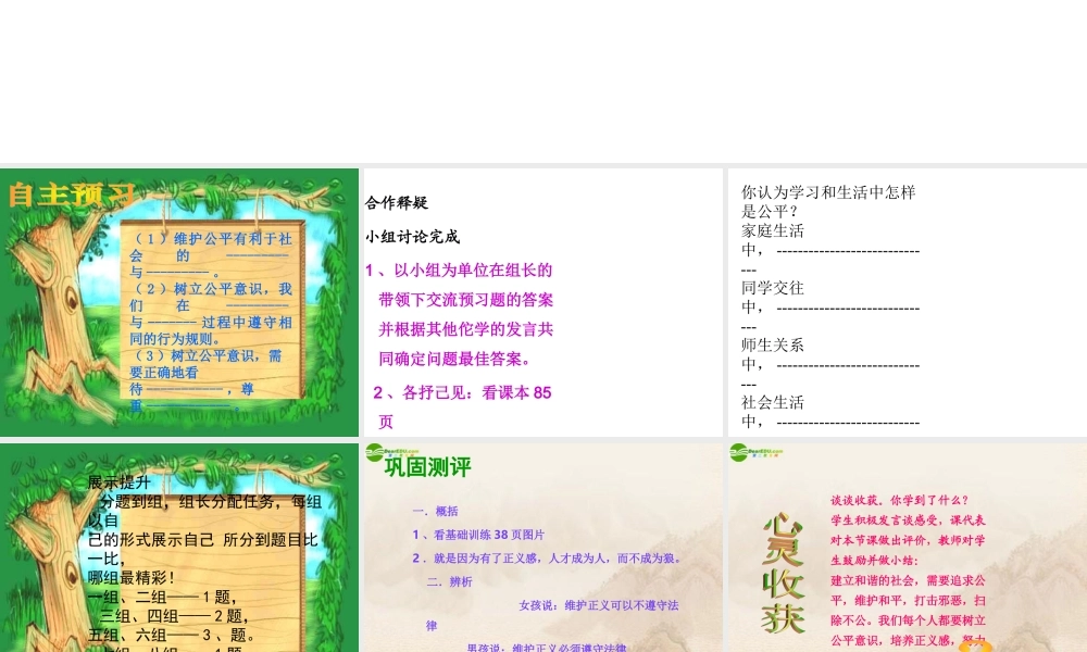 八年级政治下册 第八课(维护公平正义)第一站课件 北师大版  课件