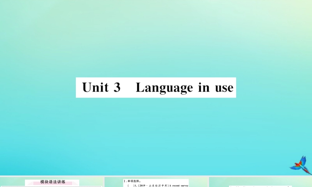 九年级英语上册 Module 4 Home alone Unit 3 Language in use习题课件 (新版)外研版 课件