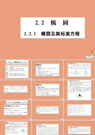 数学 第二章 圆锥曲线与方程 2.2.1 椭圆及其标准方程教学课件 新人教A版选修2 1 课件