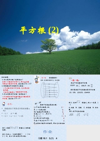 八年级数学平方根课件 华师版 课件
