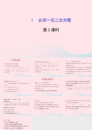 九年级数学上册 第二章 一元二次方程 1认识一元二次方程(第2课时)习题课件 (新版)北师大版 课件