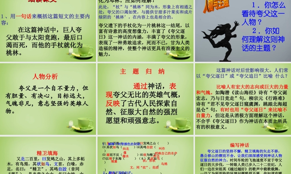 中学七年级语文下册 5.25(夸父逐日)课件 (新版)新人教版 课件