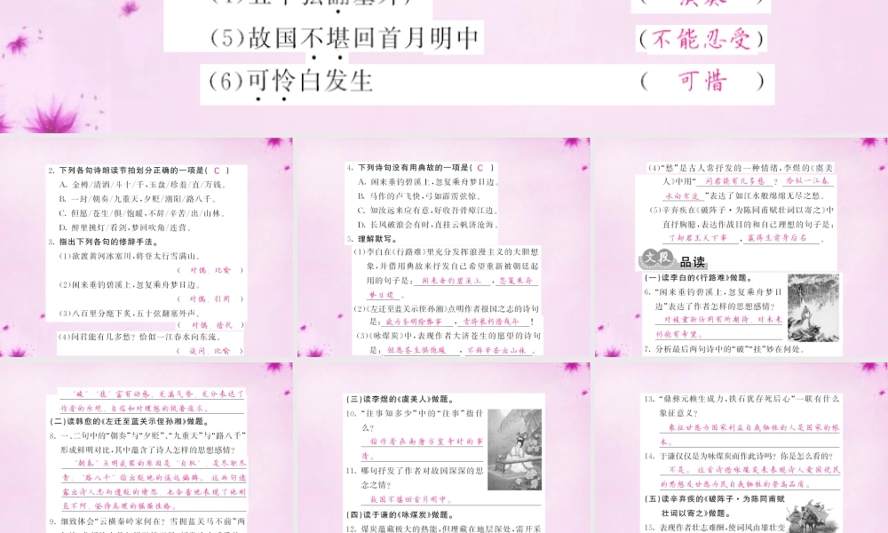 九年级语文下册 30 诗词五首课件 语文版 课件