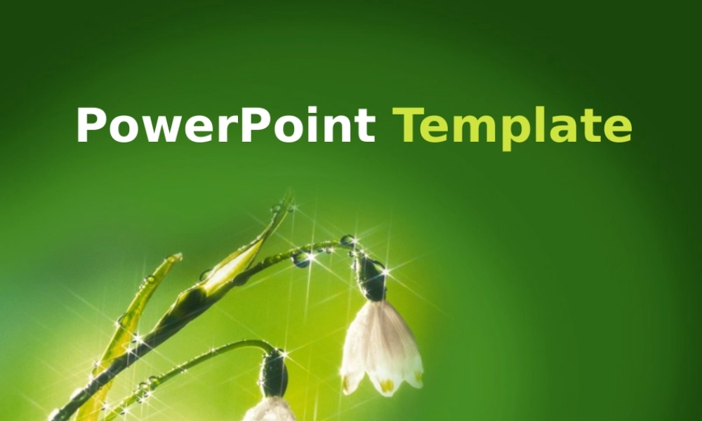 PPT模板滴水铃兰