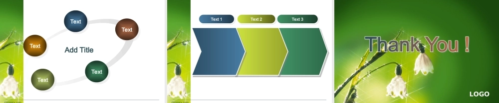 PPT模板滴水铃兰