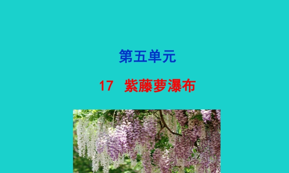 七年级语文下册 第五单元 17 紫藤萝瀑布课件 新人教版 课件