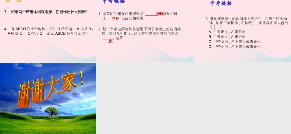 九年级物理上册 31 电现象课件2 (新版)教科版 课件