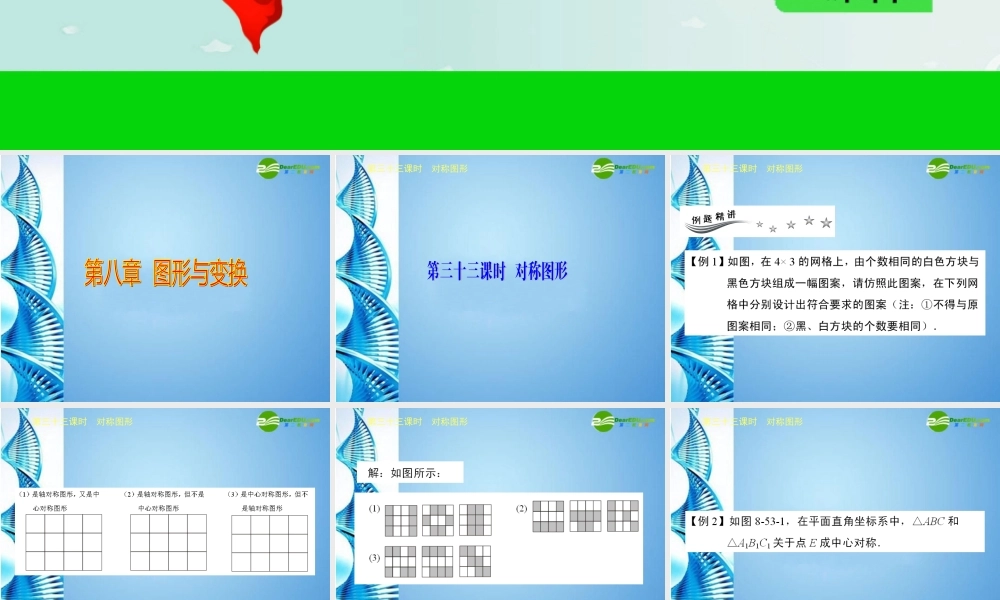 广东省深圳中考数学复习宝典 第八章 图形与变换课件