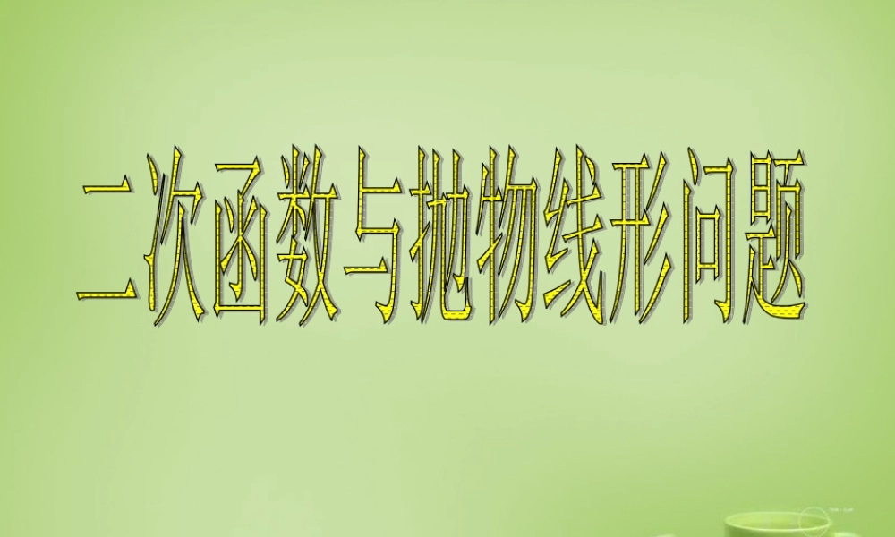 九年级数学上册 223 实际问题与二次函数(第3课时)课件3 (新版)新人教版 课件