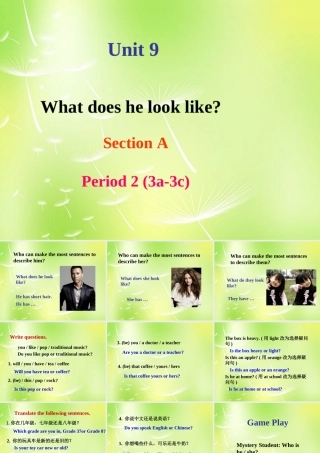 中学七年级英语下册 Unit 9 What does he look like Section A 2课件 (新版)人教新目标版 课件