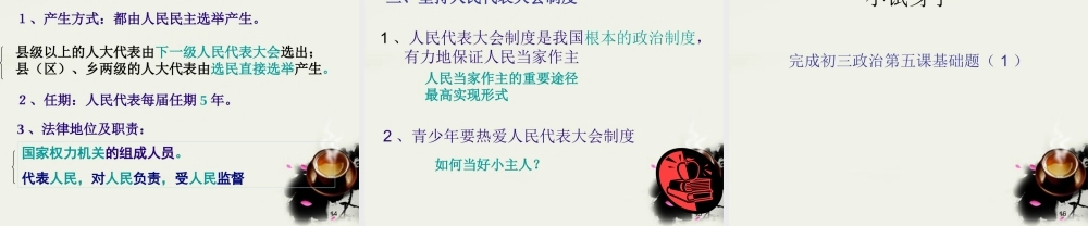 九年级政治 第五课(人民当家作主)课件 鲁教版 课件