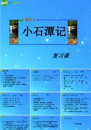 八年级语文 (小石潭记)复习课件 人教新课标版 课件