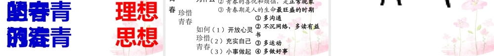 中学七年级政治上册 2.3 感受青春课件 粤教版 课件