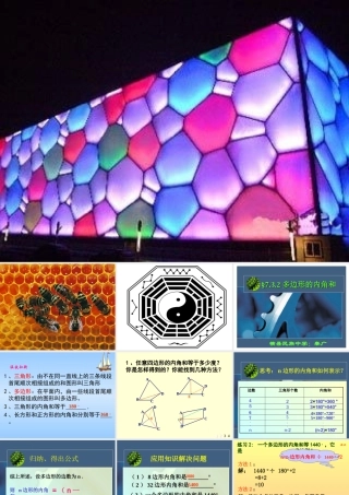 九年级数学732探讨多边形内角和课件(上课版)新人教版 课件