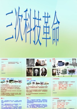 中考历史(三次科技革命)复习课件