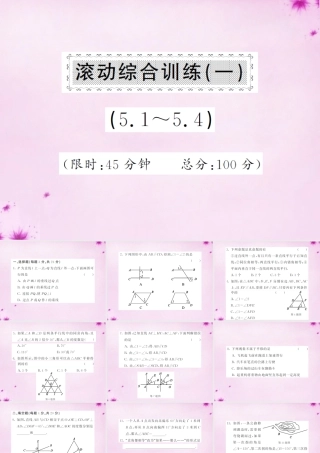 七年级数学下册 滚动综合训练(一)课件 (新版)新人教版 课件