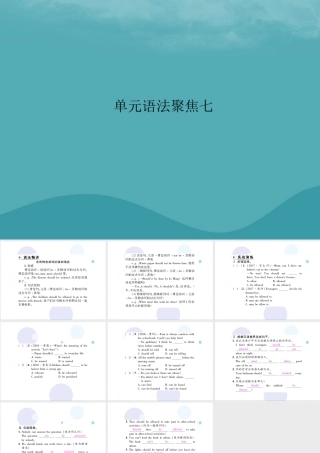 九年级英语全册 Unit 7 Teenagers should be allowed to choose their own clothes单元语法聚焦习题课件 (新版)人教新目标版 课件