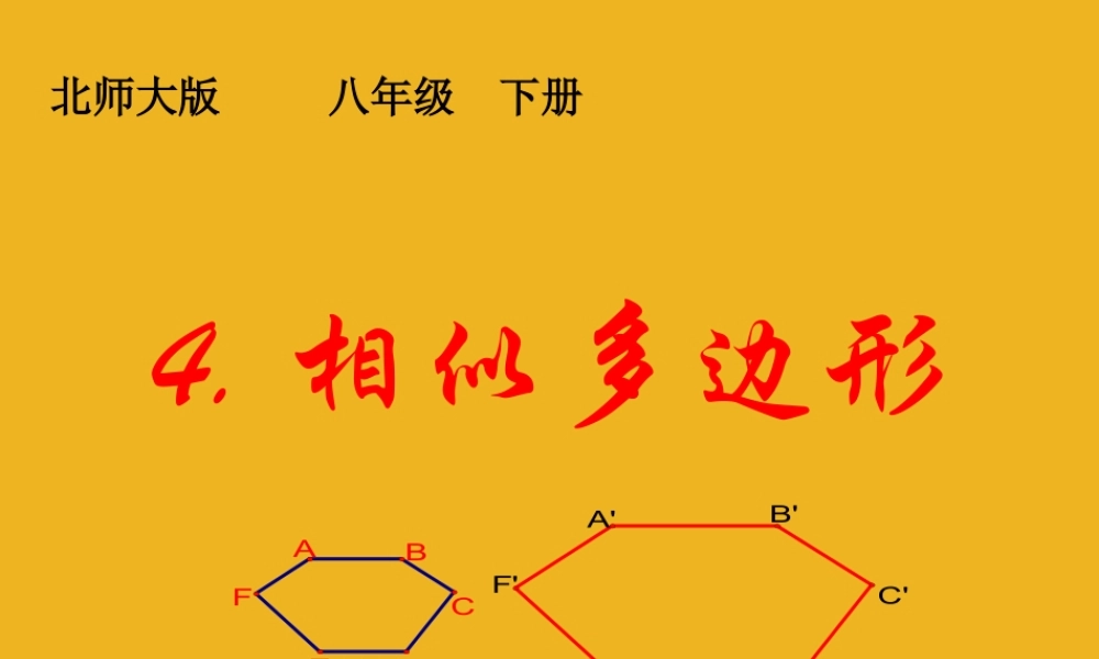 八年级数学下册 4.相似多边形课件 北师大版 课件