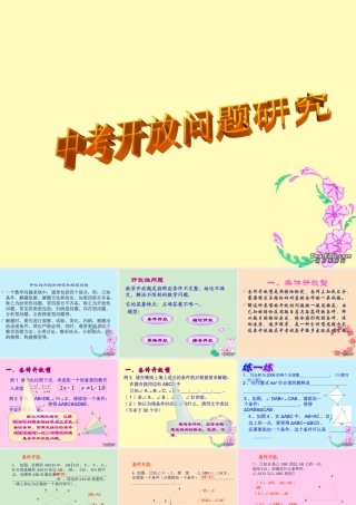 中考数学专题五开放问题研究 试题