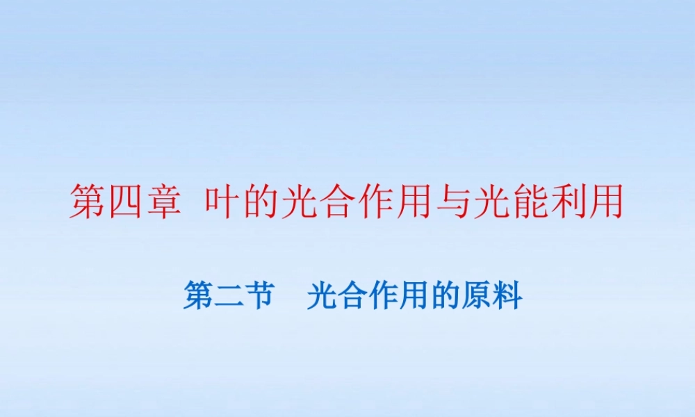 八年级生物上册 第四章第二节光合作用的原料课件 冀教版 课件