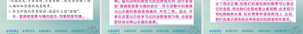 九年级语文下册 第四单元 14(山水画的意境)巩固练习课件 新人教版 课件