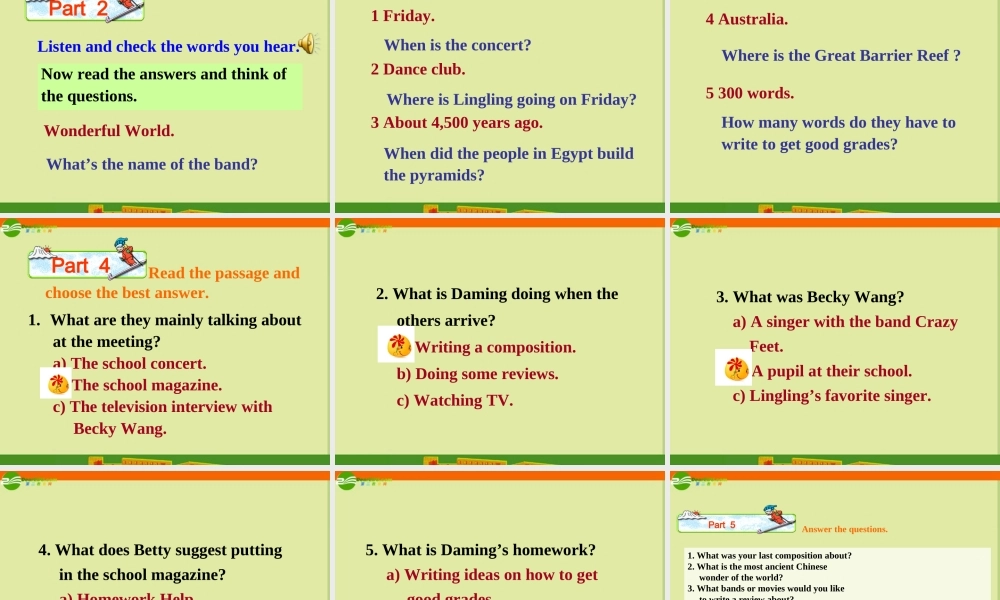九年级英语 Module1 Unit1 What is a wonder of the world课件 外研版 课件