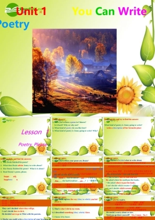 九年级英语下册：Unit1 You Can Write Poetry Lesson 1 Poetry, Please课件(冀教版) 课件