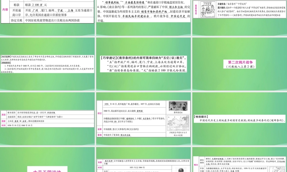 中考历史复习 第一篇 教材系统复习 2 中国近代史 第一学习主题 列强的侵略与中国人民的抗争讲解课件