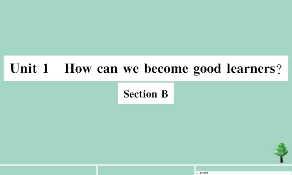 九年级英语全册 Unit 1 How can we become good learners Section B(小册子)作业课件 (新版)人教新目标版 课件