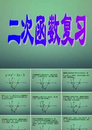 九年级数学上册 22(二次函数)二次函数复习课件 (新版)新人教版 课件