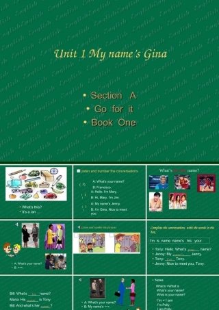 七年级英语上：：Unit1 My name s Gina课件(人教新目标) 课件