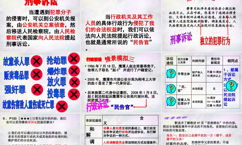 八年级政治下册 9.1 依法解决纠纷课件2 北师大版 课件