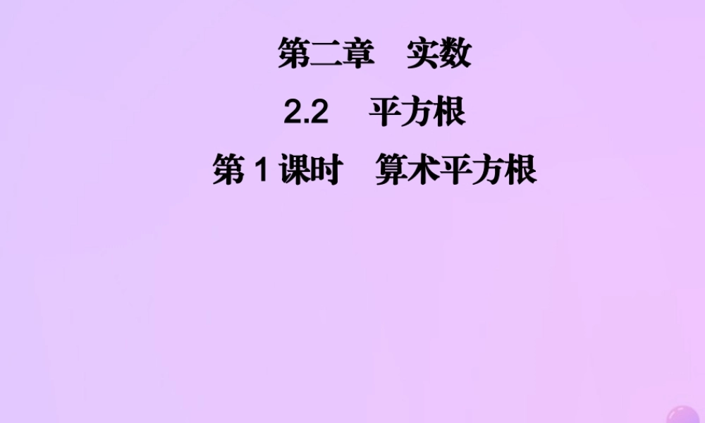 八年级数学上册 第二章 实数 2.2 平方根 第1课时 算术平方根习题课件 (新版)北师大版 课件