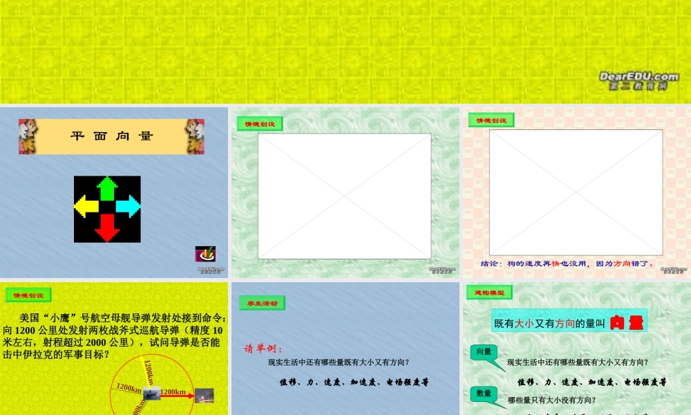 中学高一数学向量的概念与表示课件 新课标 苏教版