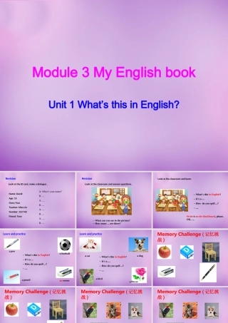 中学七年级英语上册 Starter Module 3 Unit 1 What's this in English课件 (新版)外研版 课件