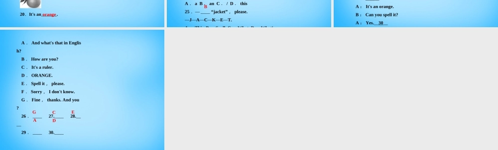 七年级英语上册 Starter Unit 2 What's this in English(第二课时)3a 4d课件 (新版)人教新目标版 课件