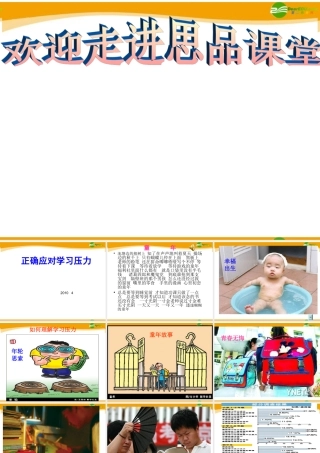 九年级政治 正确面对学习压力课件 陕教版 课件