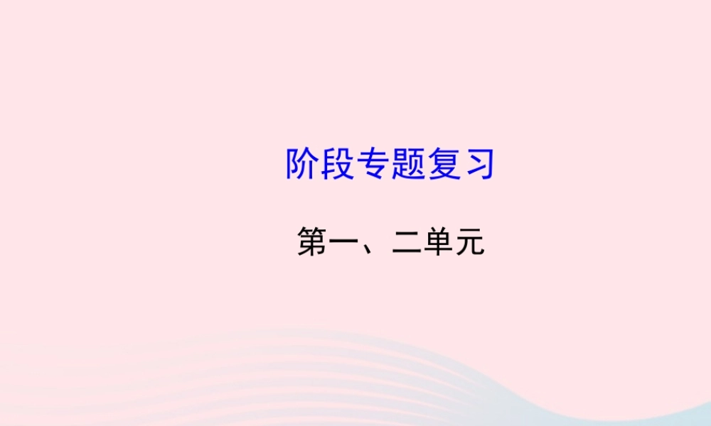 九年级历史下册 阶段专题复习 第一 二单元习题课件 新人教版 课件