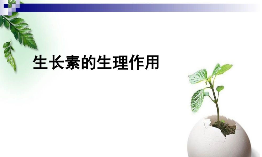 终生长素的生理作用