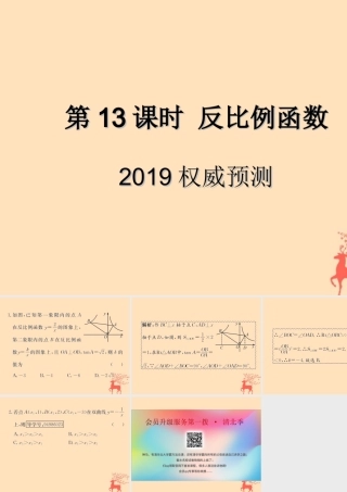 中考数学复习 第13课时 反比例函数 5 权威预测(课后作业)课件