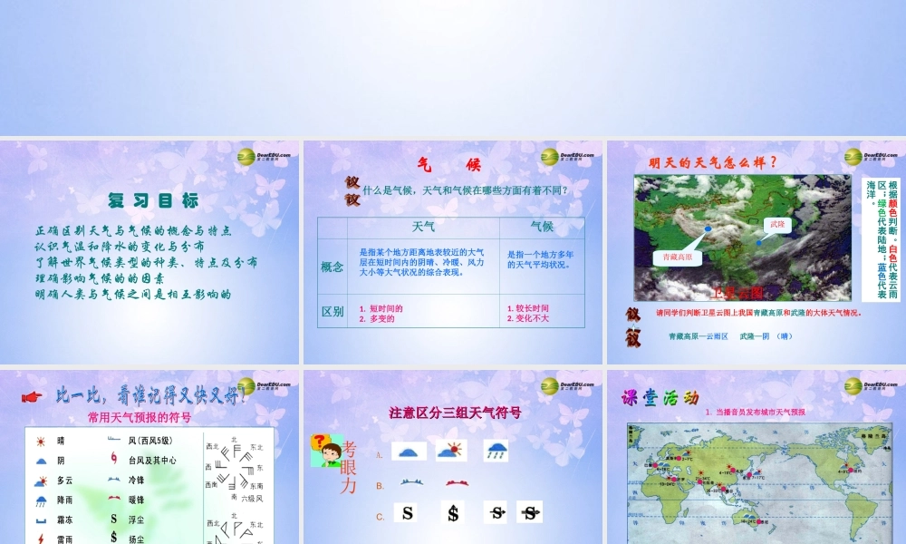 中学七年级地理上册 第四单元 天气与气候复习课件 商务星球版 课件