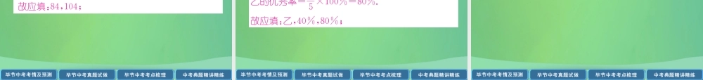 中考数学复习 第8章 统计与概率 第28课时 数据的分析(精讲)课件