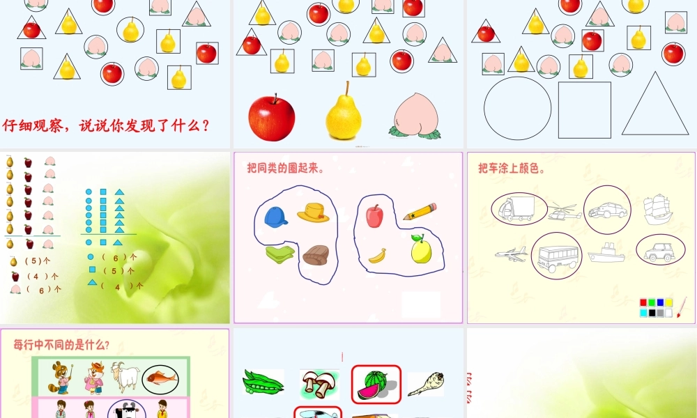小学数学人教2011课标版一年级分类与整理PPT