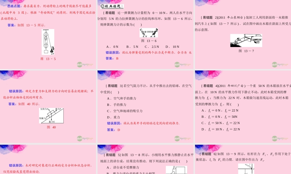 九年级物理上册 第十三章(力和机械)章末整合课件 人教新课标版 课件