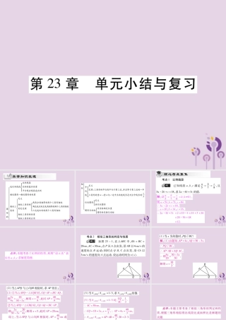 九年级数学上册 第23章 图形的相似单元小结与复习课件 (新版)华东师大版 课件
